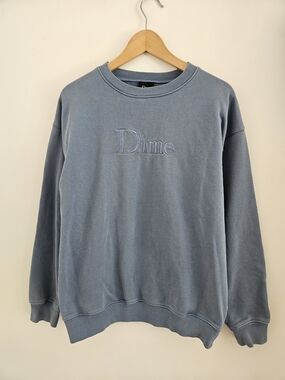 Dime Crewneck Sweatshirt Mens Medium Blue Skate Skateboard Montreal